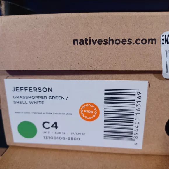 NATIVE Shoes Green Kids Toddler Jefferson Slip-On Shoes - Picture 6 of 8